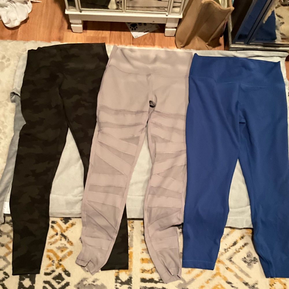 Three pairs of Lululemon size 10 ankle length